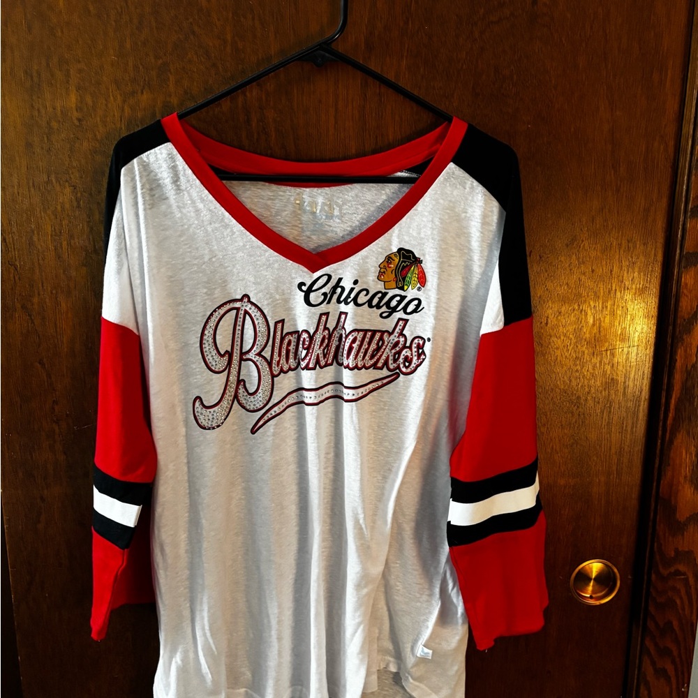 Chicago Blackhawks V-Neck Jersey Top